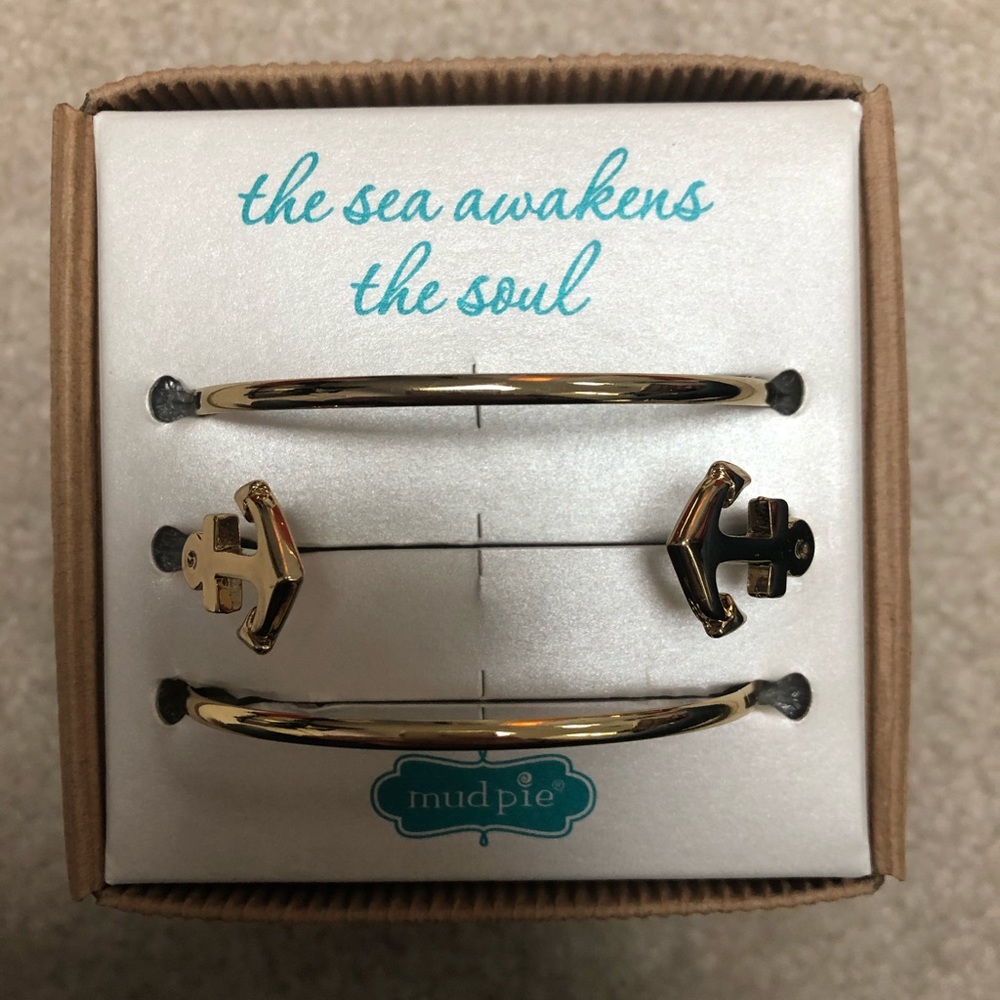Plated gold nautical bracelet set